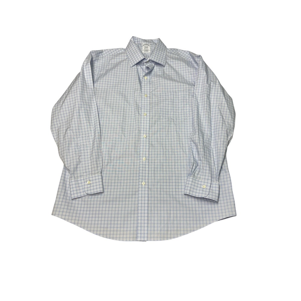 Brooks‎ Brothers Mens 16-33 Regular Non-Iron Stretch Supima Cotton Plaid Shirt